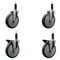 Service Caster 6'' Thermoplastic Rubber Wheel Swivel 1'' Expanding Stem Caster Set 2 Brakes, 4PK SCC-EX20S614-TPRB-2-PLB-2-1 - alternate 1